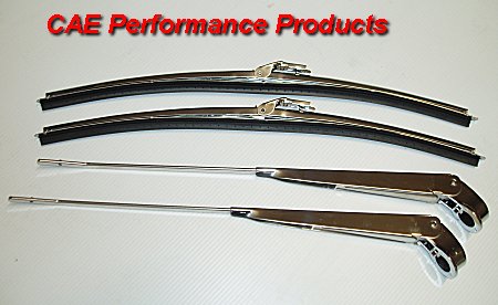 ACCESSORIES - WIPER BLADE SUIT ORIGINAL LHD MUSTANG 1965-69 (Polished stainless Steel)
