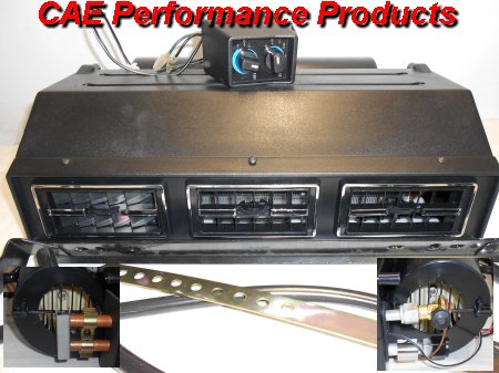 Air Conditioner and Heater. Below Dash Unit complete with fittings. Airflow 393 CFM - Dimenstions Width 445mm x Depth 340mm x Height 145mm. We can also supply other fittings required to fit up your A/C unit.