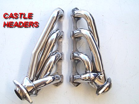 FORD WINDSOR WITH OUTLET TO REAR. 1 5/8in. PRIM. WILL SUIT R.H. and L.H. STARTER APPLICATIONS and ALL E.F.I.ENGINES. POLISHED STAINLESS STEEL