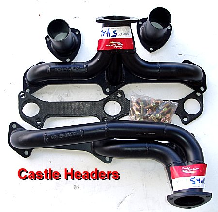 FORD V8 SIDE VALVE BLOCK HUGGERS 1 5/8in PRIMARIES 2 1/2in FLANGED OUTLET