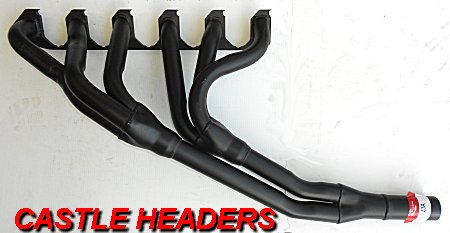 CHRYSLER VALIANT 245-265 HEMI SIX CAR WITH FACTORY AIR CONDITIONING WILL ALSO FIT FACTORY WEBBER TRIPLE CARB MANIFOLD - TRI-Y DESIGN 1 5/8in. PRIM. 1 3/4in. SEC. 2in. OUTLET. ALSO SUITS DODGE 245-265 HEMI SIX TRUCK TRI-Y DESIGN 1 5/8in. PRIM.