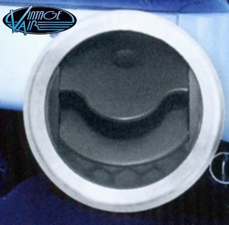 Double vane louvre with Brushed Aluminium finish on bezel 2.875in. outlet dia.