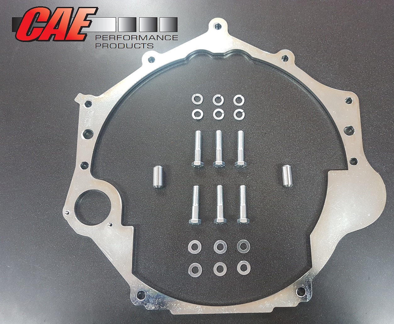 Adaptor Plate kit for LHS LS1-2-3 engines starter motor. Suits T350 - T400 - Powerglide and Tri-Matic Auto Transmissions. Custom Torque Converter Required for this application. Option-If you use original Torque Converter you need to purchase Crank Bung CA