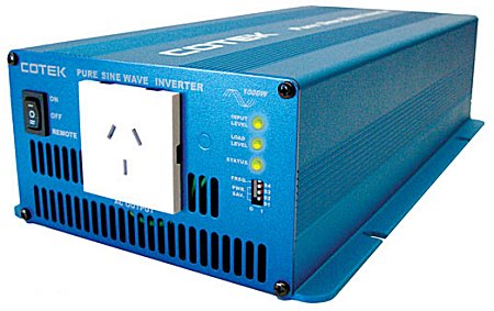 Power Inverter - Ideal for small appliances such as fans. Pure SineWave <3% THD. Plugs into 12V cigarette lighter Socket. Low voltage alarm and cut off. Input 12VDC Output 240VAC 50HZ. Continuous Power- 300W. Peak/Surge Power- 400W. 24 months Warranty.