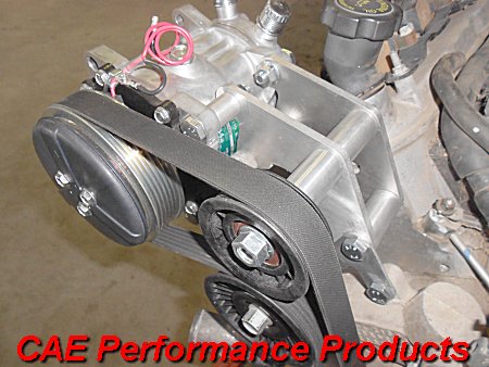 GEN III Air Conditioner compressor mounting bracket to suit Chev V8 LS-3 with Sanden compressor. Mounts on RHS side (drivers side) of engine.