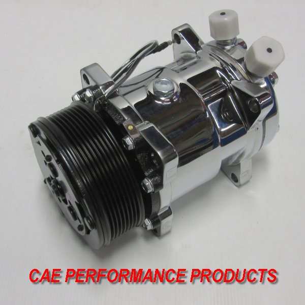 Sanden - 508 Air-Conditioning compressor Chrome finish. Serpentine-Belt drive. Suit most applications.