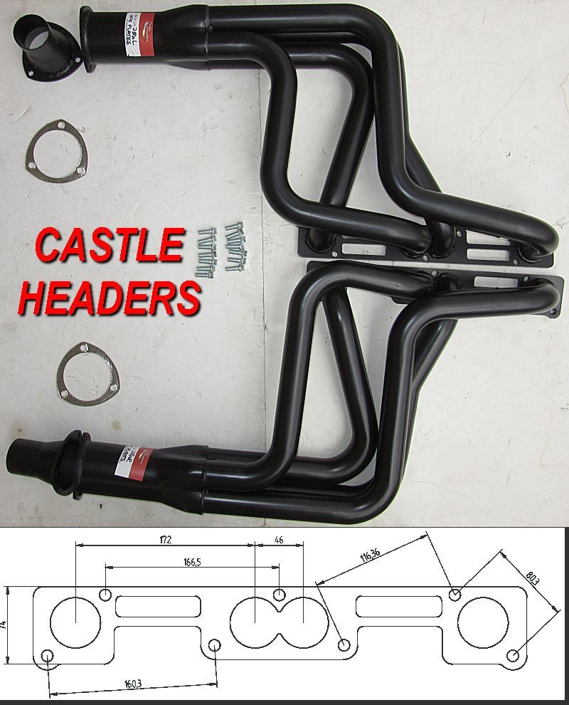 Holden HQ-HX-HJ-HZ-WB SB Chev 4 into 1 headers with 1 7/8in. primaries and 3 1/2in. outlet will suit Brodix heads