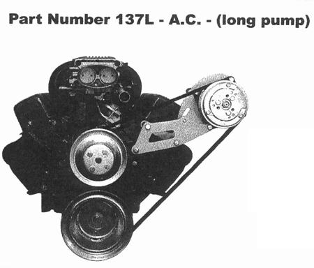 Side mount RHS A/C compressor bracket - long water pump