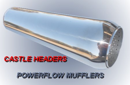 Hot Dog Muffler 15in Length 2in Dia. Polished Stainless Steel Spigotless.