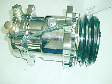 Sanden - 508 Air-Conditioning compressor Chrome. Serpentine-Belt drive. Suit most applications.