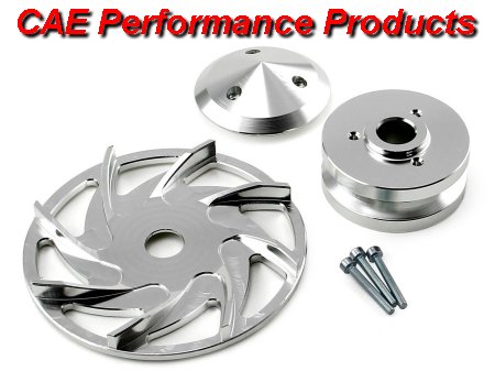 Universal single V-Belt Billet Alternator Fan and Pulley Kit