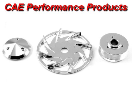 Universal 6 groove Serpentine Belt Billet Alternator Fan and Pulley Kit