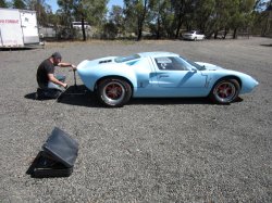 Here Andro is testing the car exhaust noise level.
