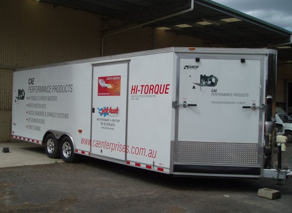 CAE Performance Products have acquired a promotional trailer. Its first successful assignment was the Bendigo Swap.