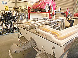This custom header and muffler system by CASTLE HEADERS was built for a high performance Ford Cleveland 351.