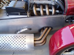 Birkin fitted with a Ford Duratec 4cyl 2ltr engine custom made stainless headers.