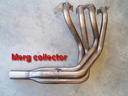 Custom made 4 into 1 stainless steel headers with a Castle Headers merge Collector
